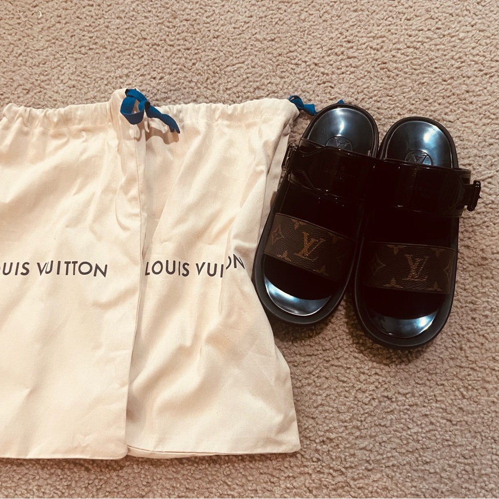 Louis Vuitton Black and Brown Sandals - Picture 4 of 8
